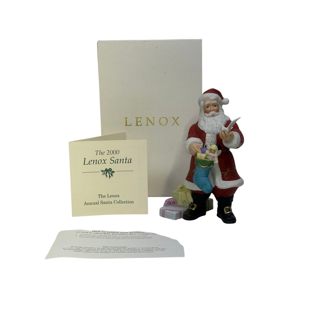 Lenox 2000 Santa Claus, Dove and Christmas Stocking Figurine in Original Box